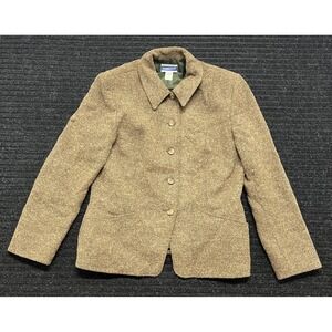 Pendleton Classic Womens Brown Tweed Blazer Jacket Size 10 Made in USA T359-270